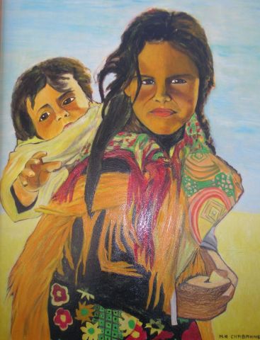 Jeune fille a l'enfant